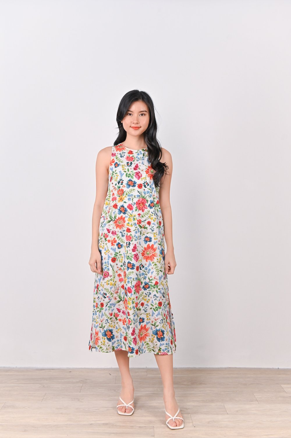 ROBUST FLORAL SIDE-SLIT MIDI