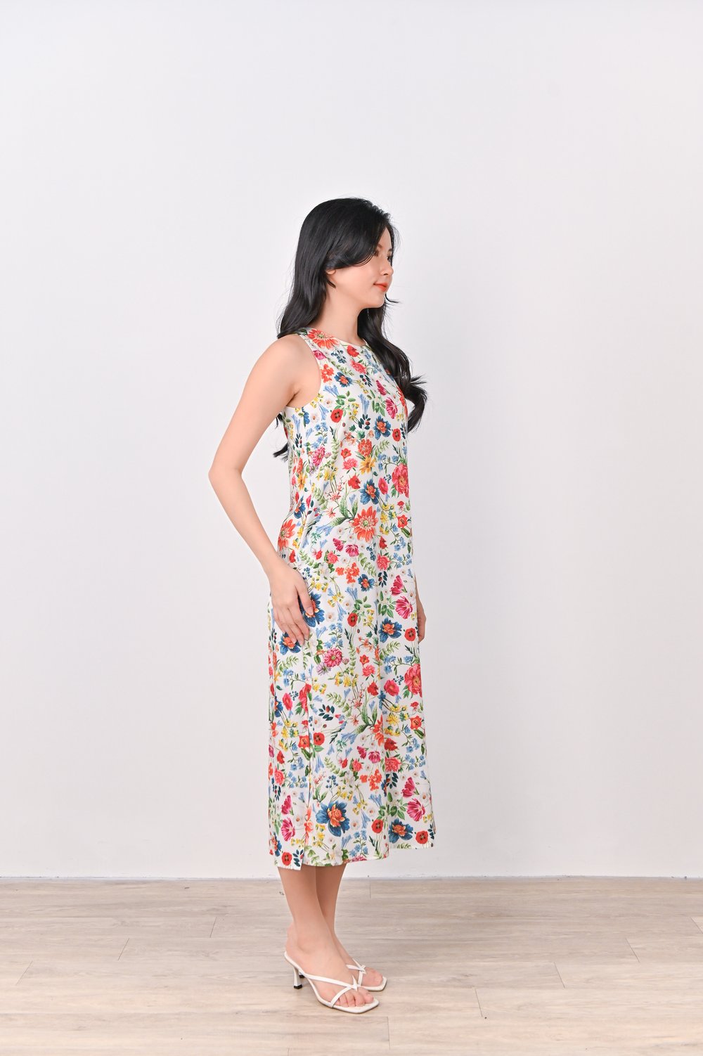 ROBUST FLORAL SIDE-SLIT MIDI