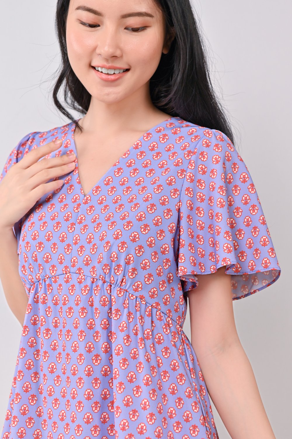 RYLEE FLOUNCE DRESS-ROMPER IN RED FLOWERS