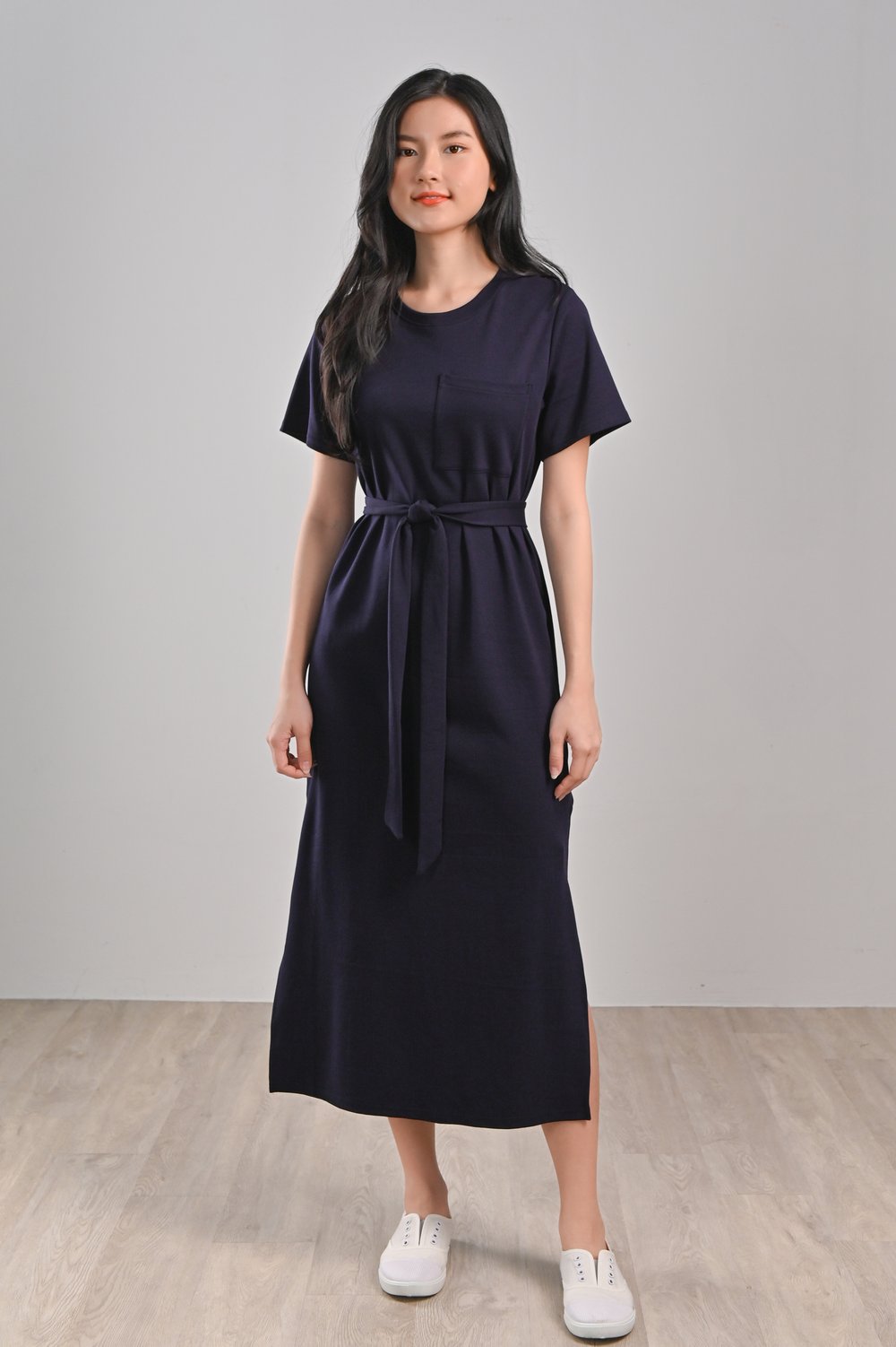 ABBY TEE DRESS IN NAVY
