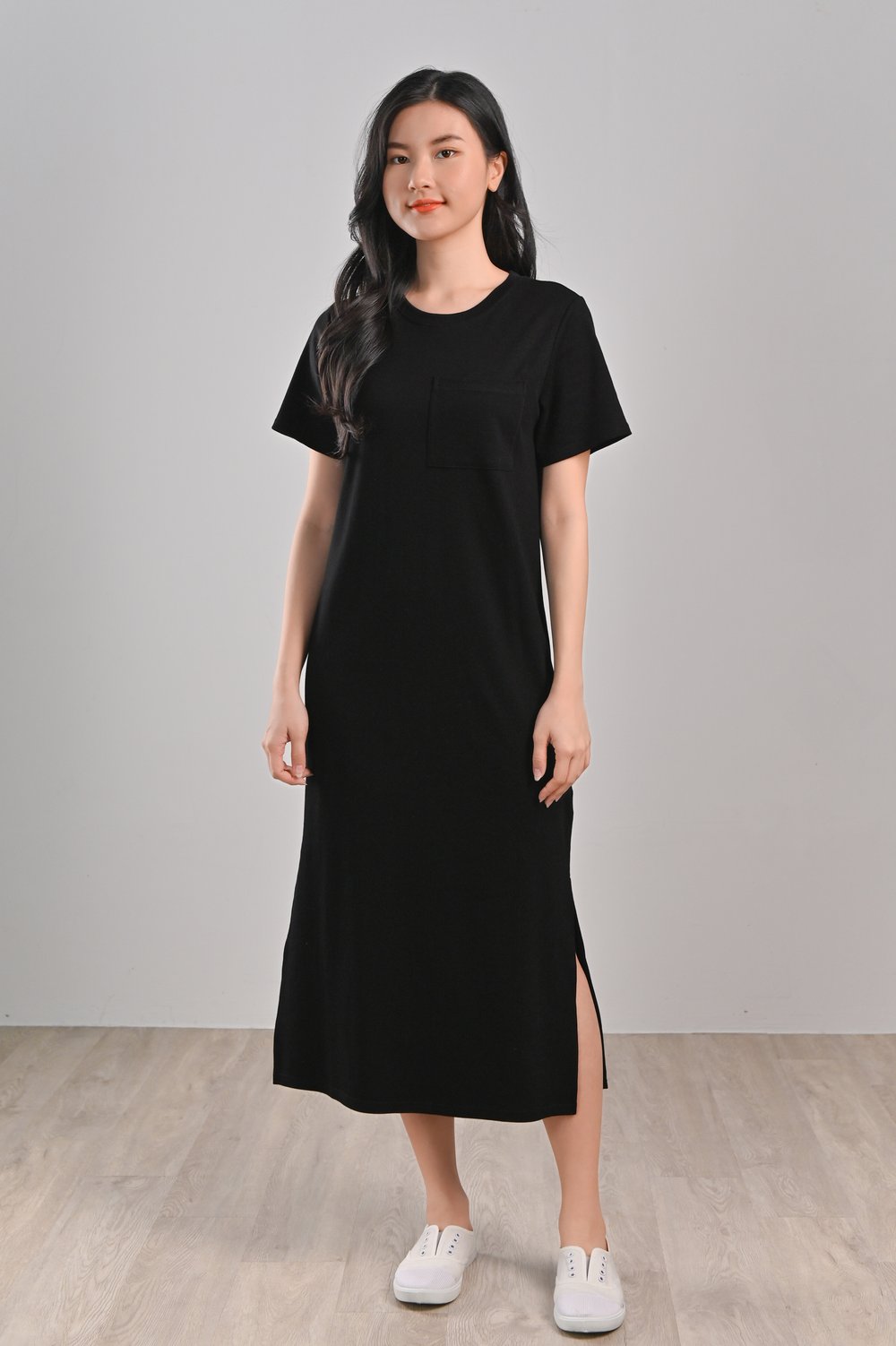 ABBY TEE DRESS IN BLACK