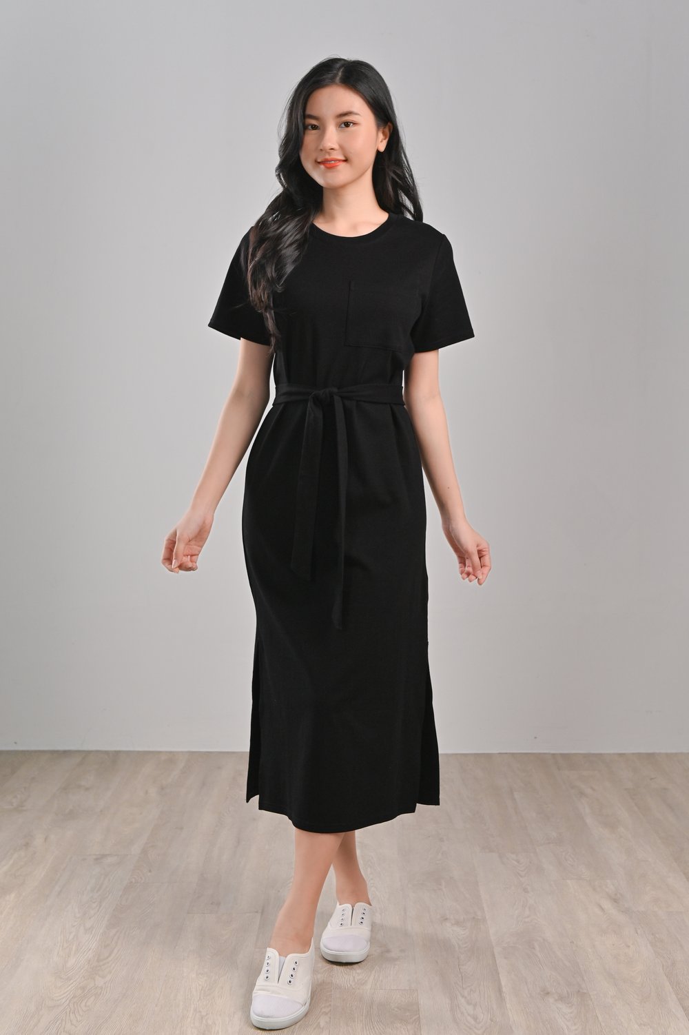 ABBY TEE DRESS IN BLACK