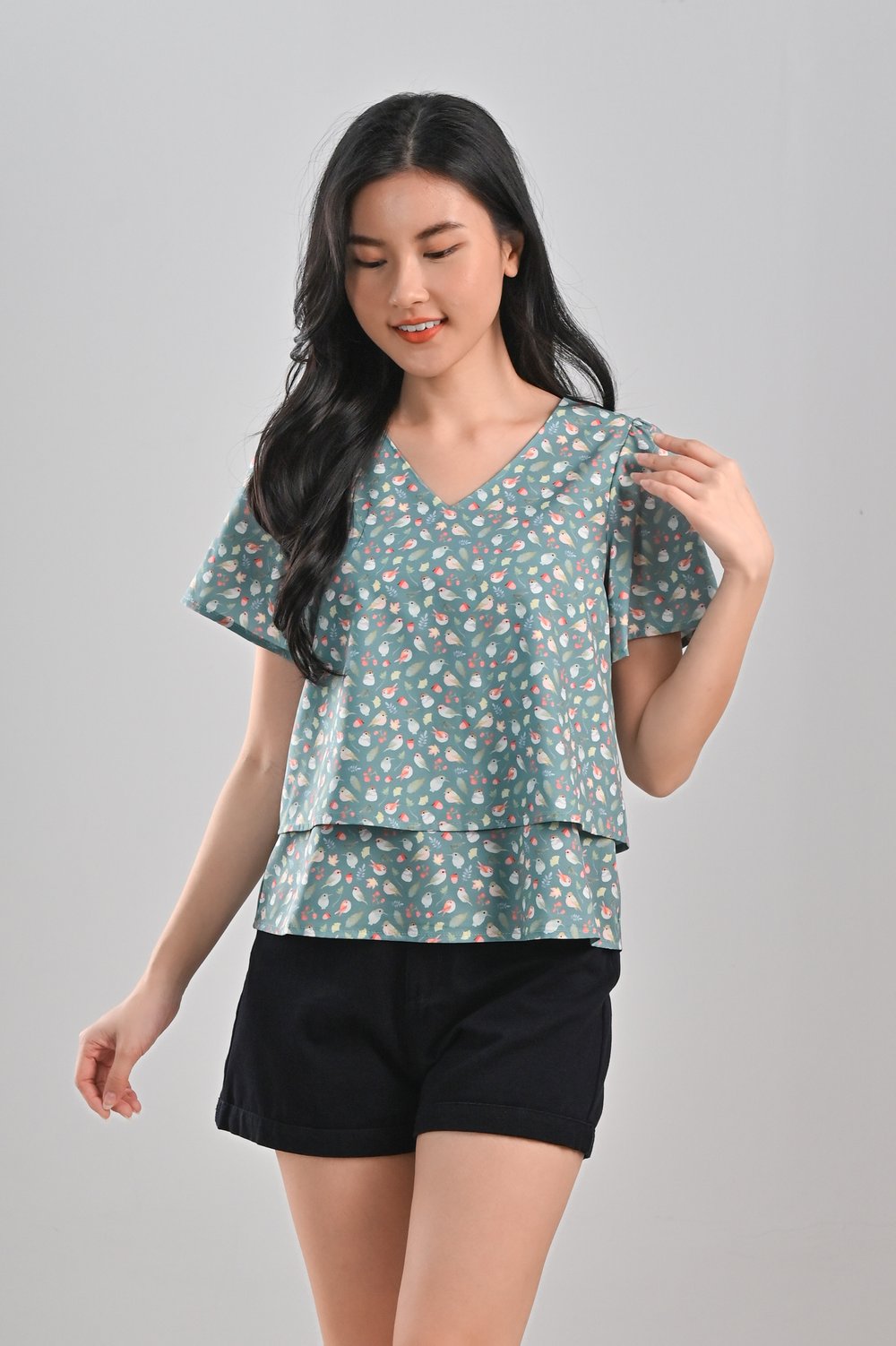 FRIENDS OF THE FOREST GREEN LAYERED TOP