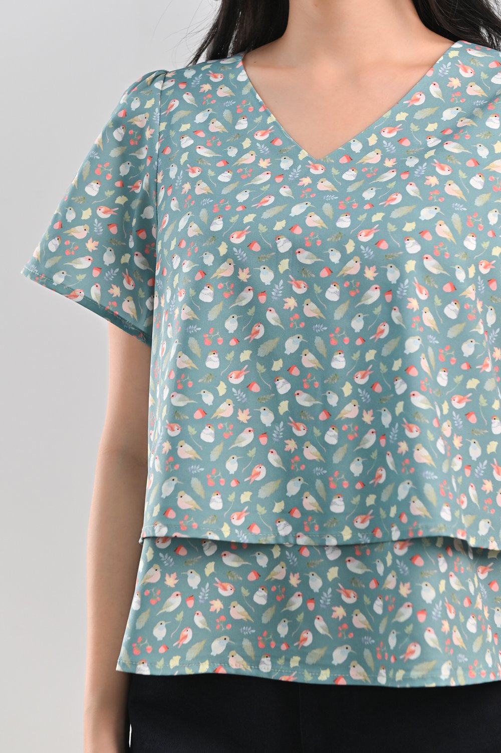 FRIENDS OF THE FOREST GREEN LAYERED TOP