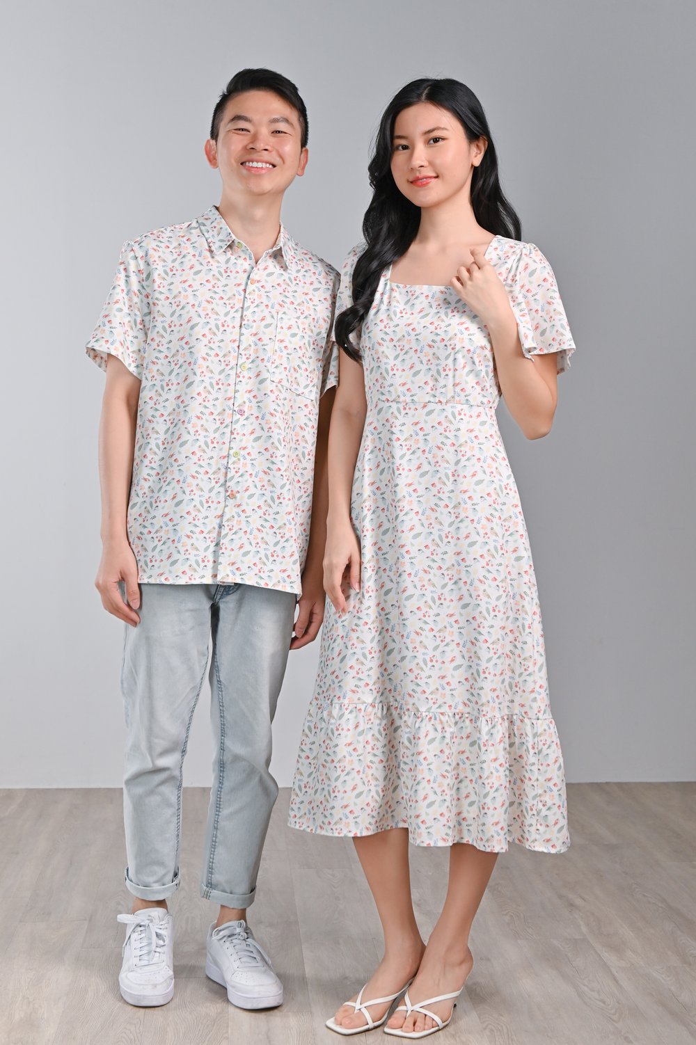 FRIENDS OF THE FOREST SQUARE-NECK DRESS