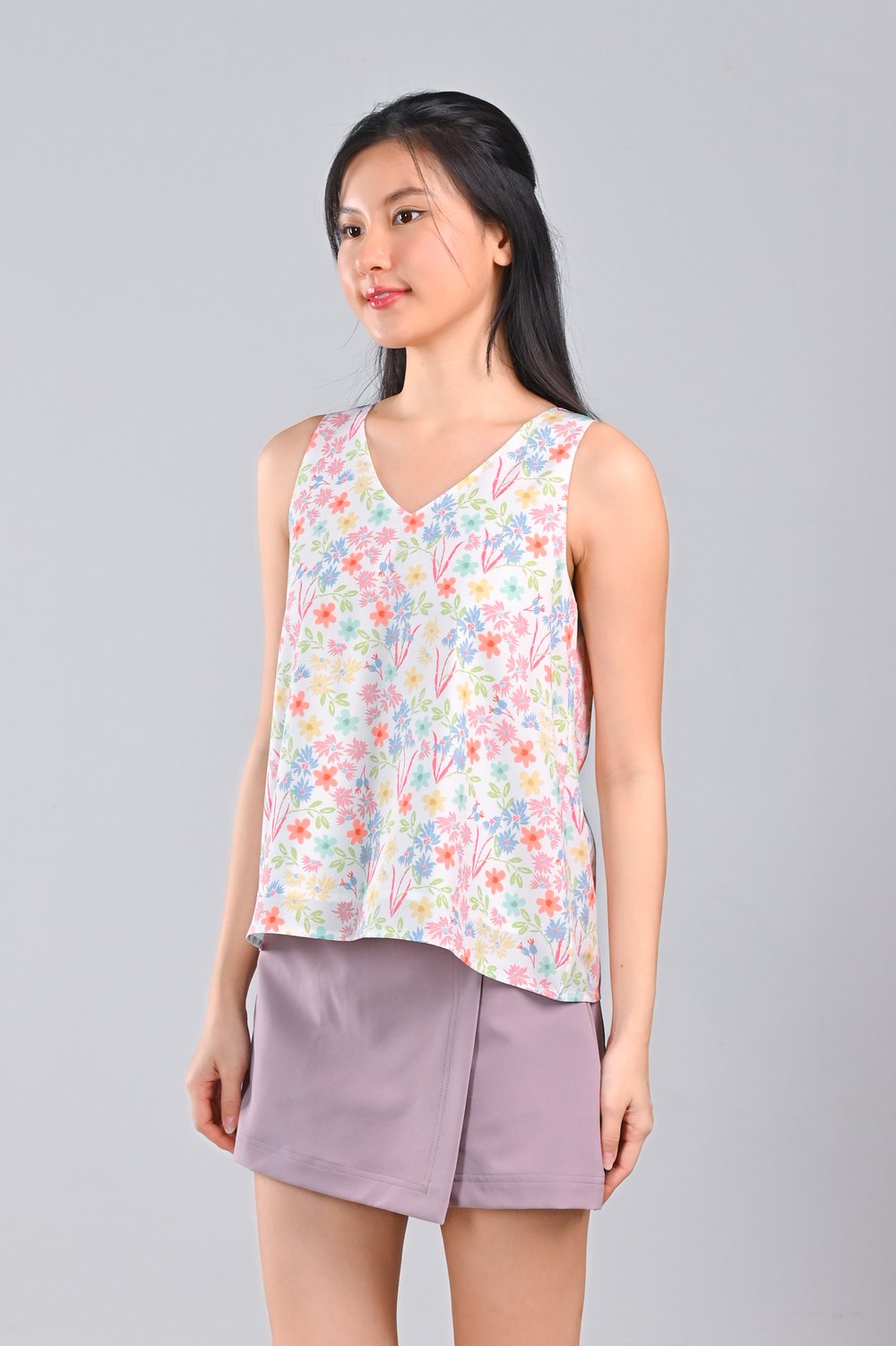 HARU FLORALS TWO-WAY TOP