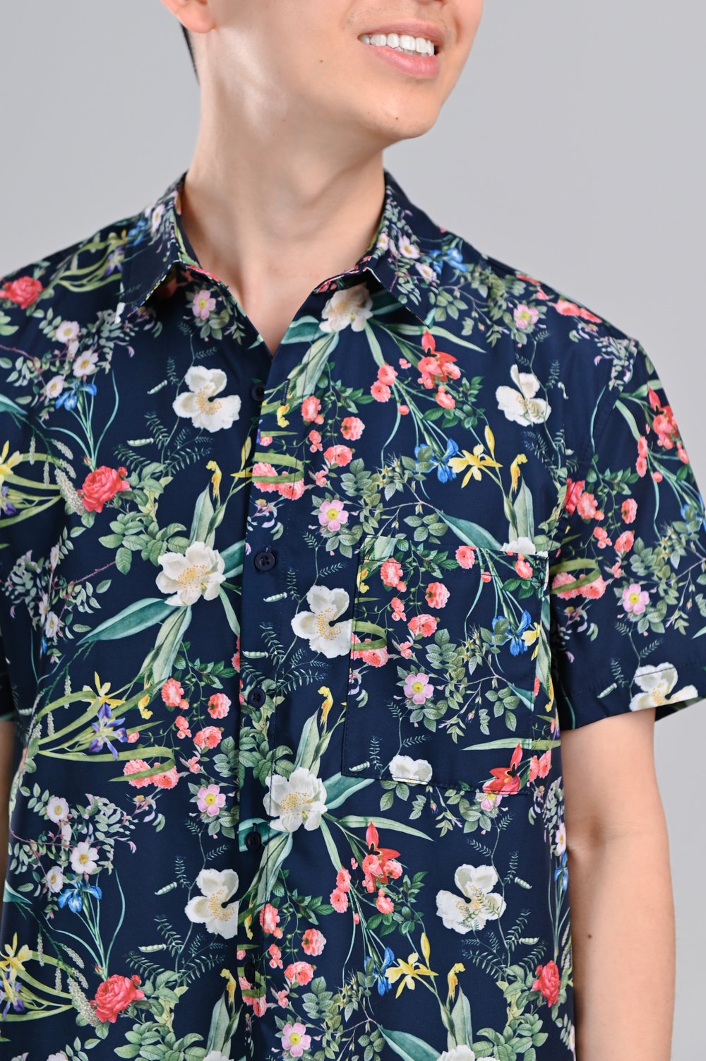 NAVY LUSH FLORALS MEN’S SHIRT