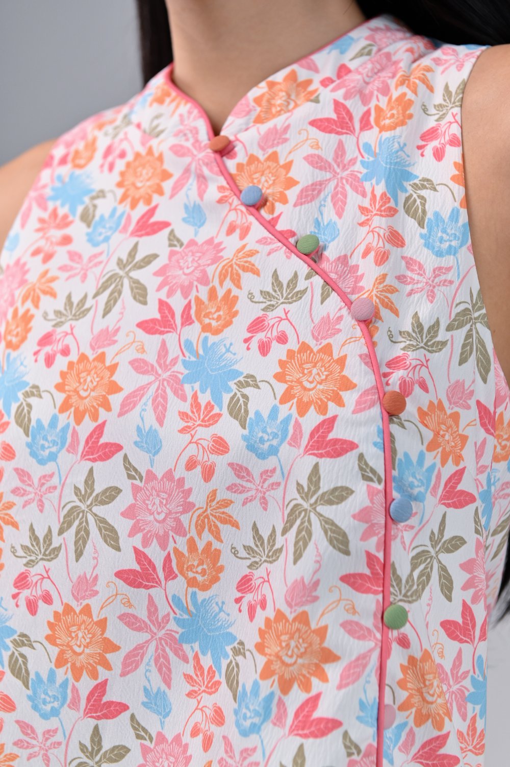 CAMY RAINBOW SLEEVELESS CHEONGSAM TOP