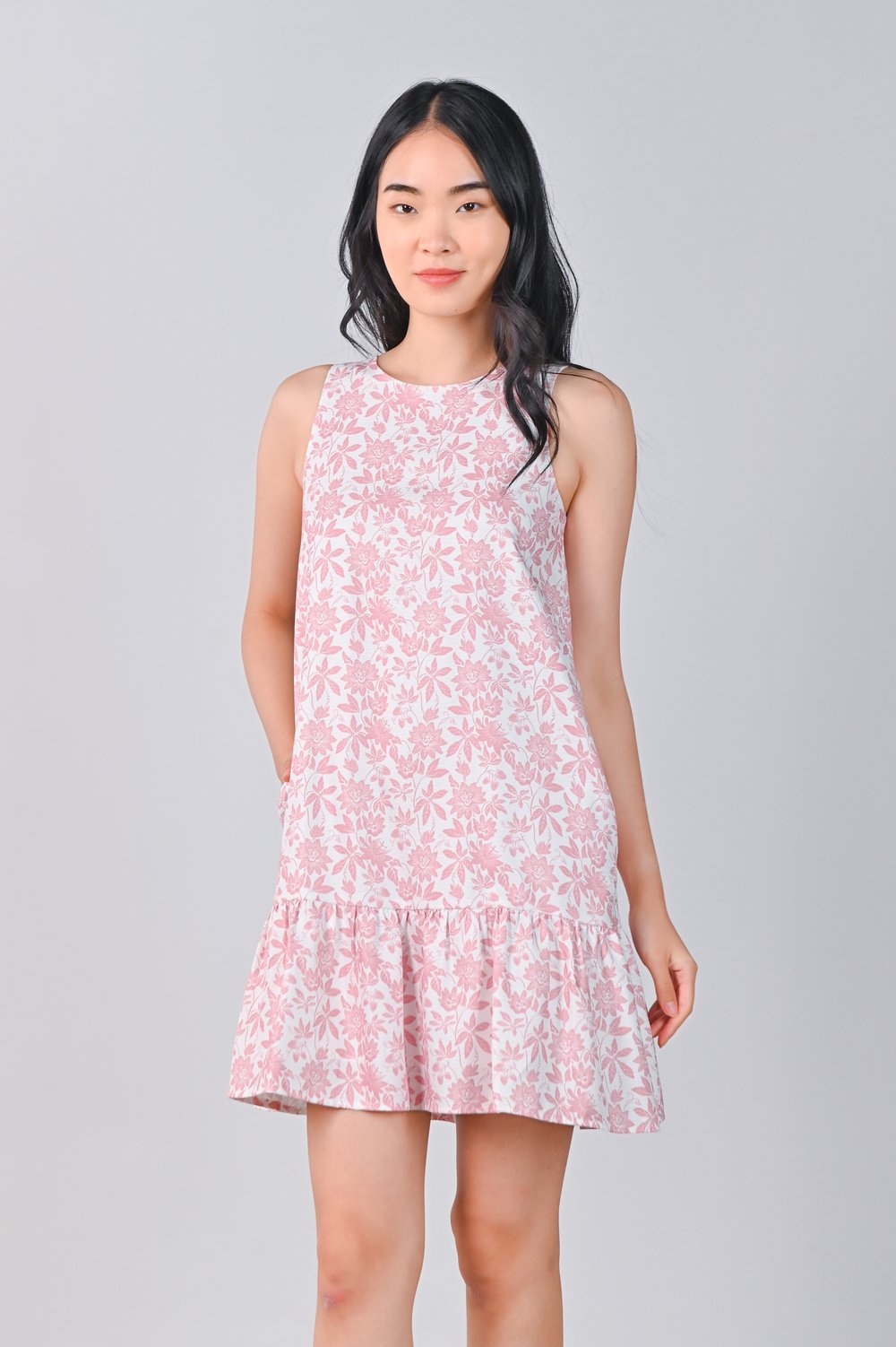 CAMY PINK SLEEVELESS DROPWAIST DRESS
