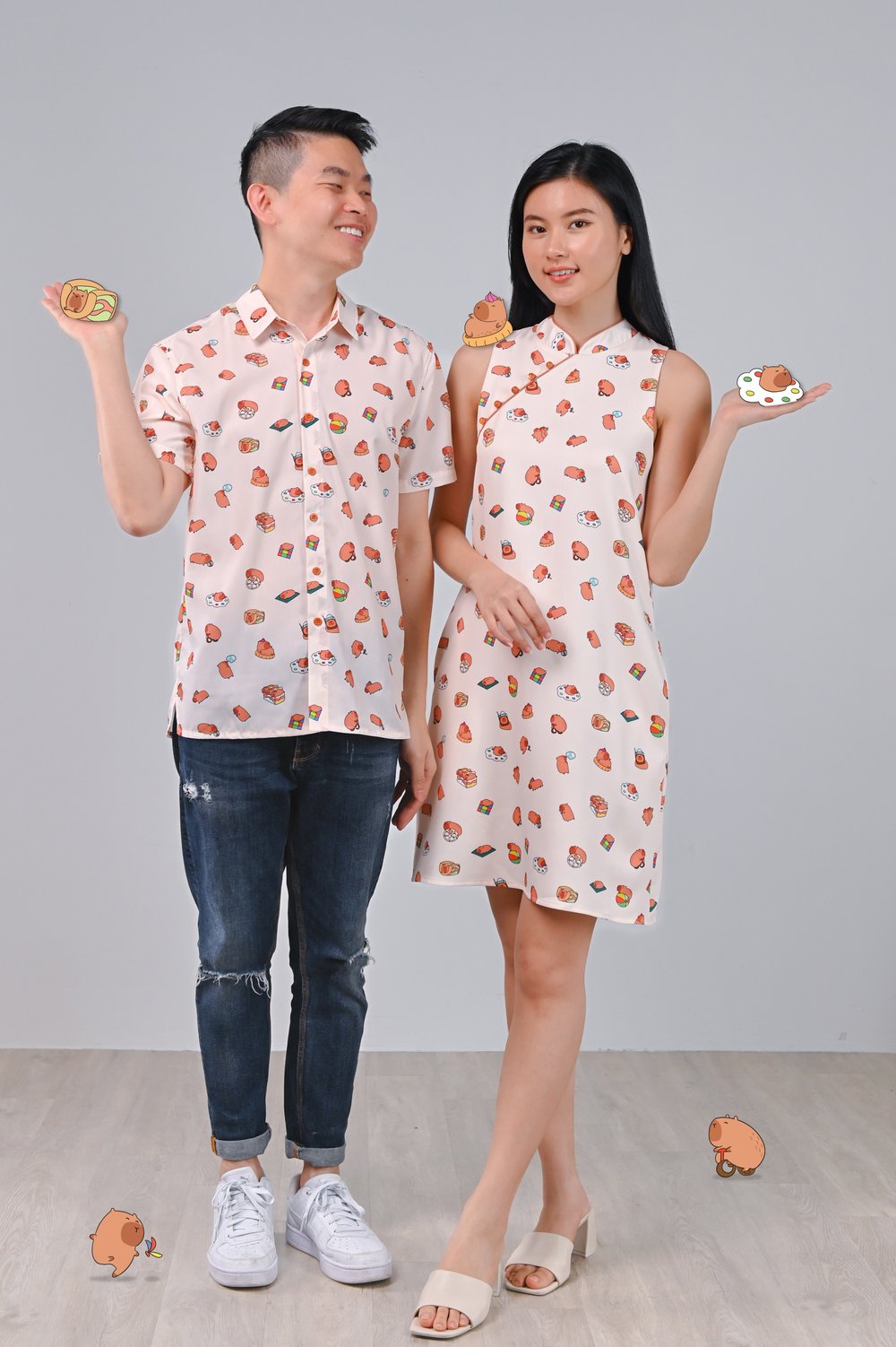 CUTE CAPYBARA SLEEVELESS CHEONGSAM