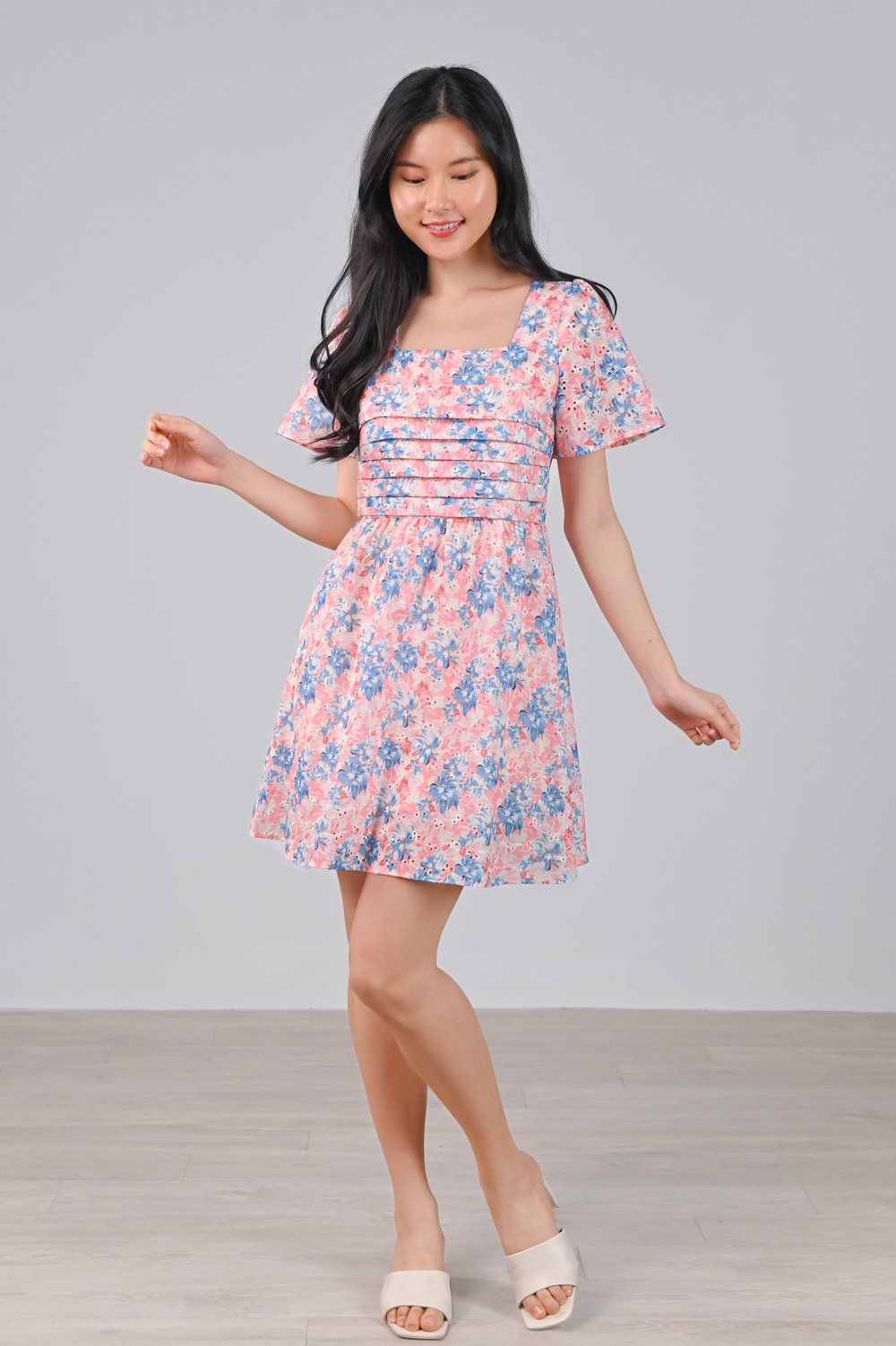 CAMILA PINK PLEAT-DETAIL DRESS-ROMPER