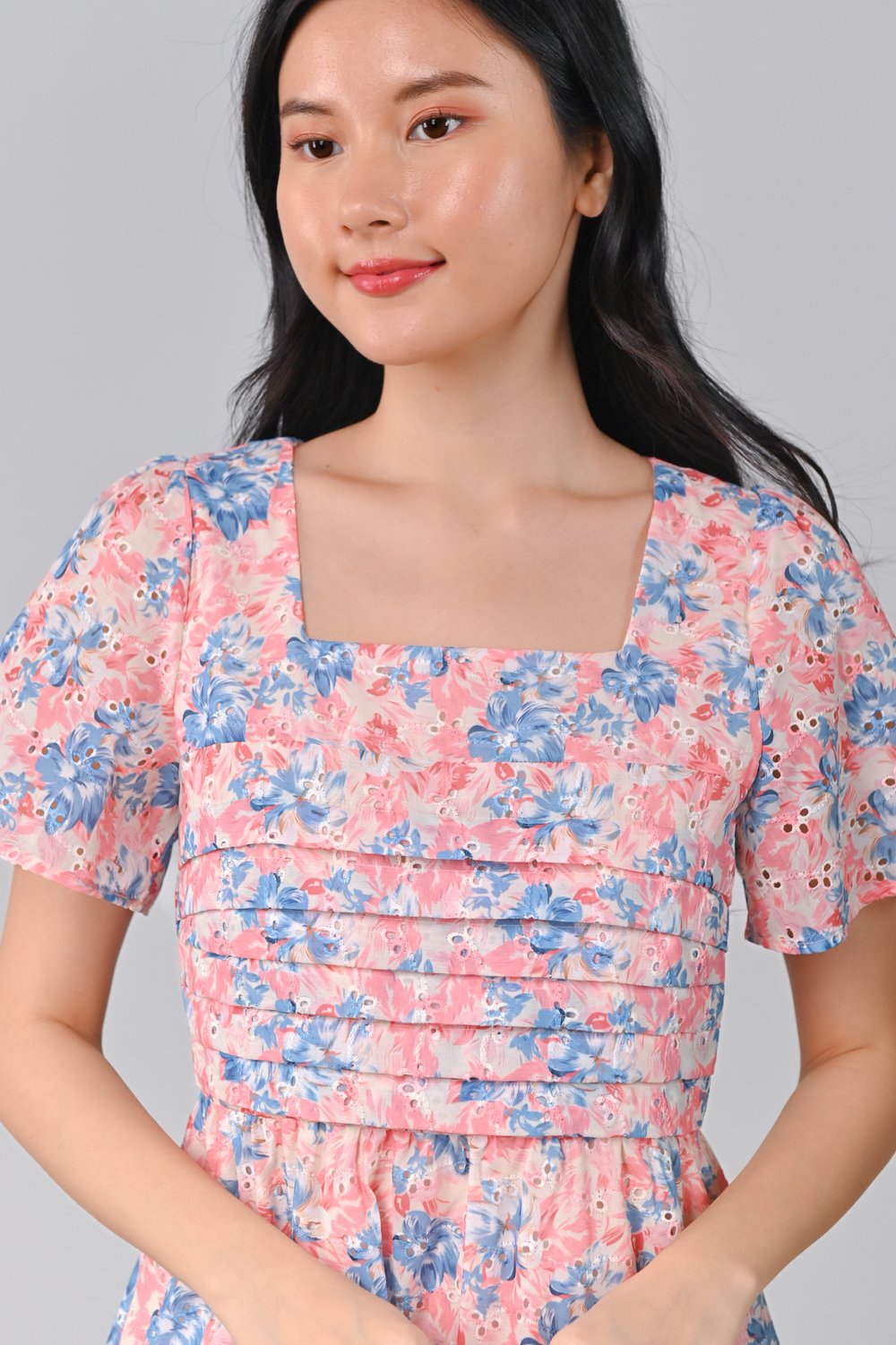 CAMILA PINK PLEAT-DETAIL DRESS-ROMPER