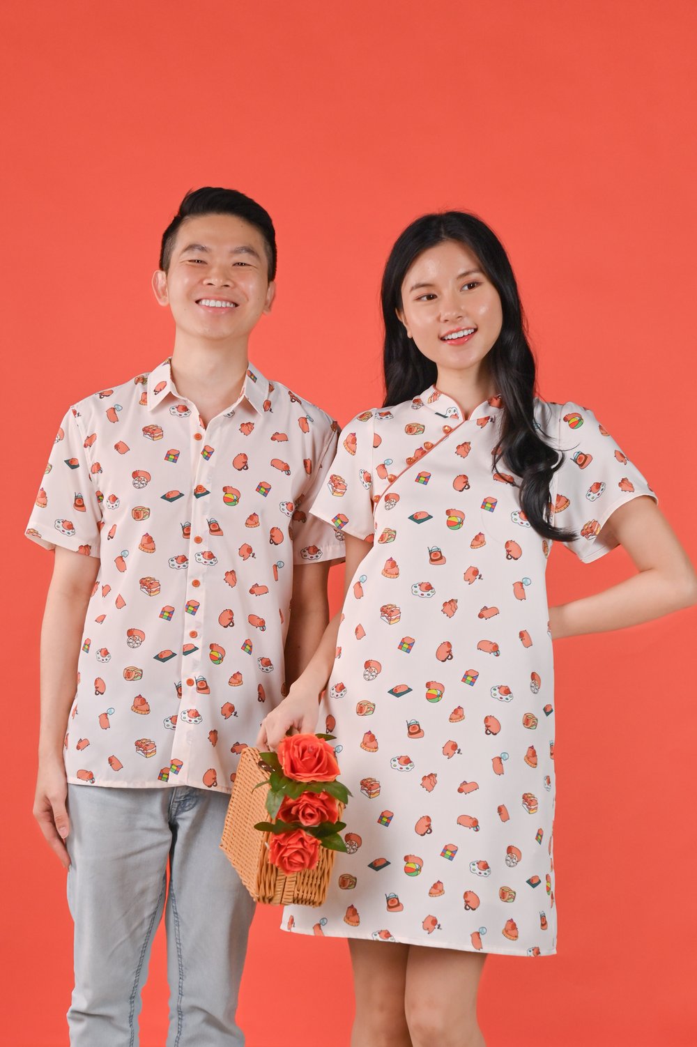 CUTE CAPYBARA SLEEVED CHEONGSAM