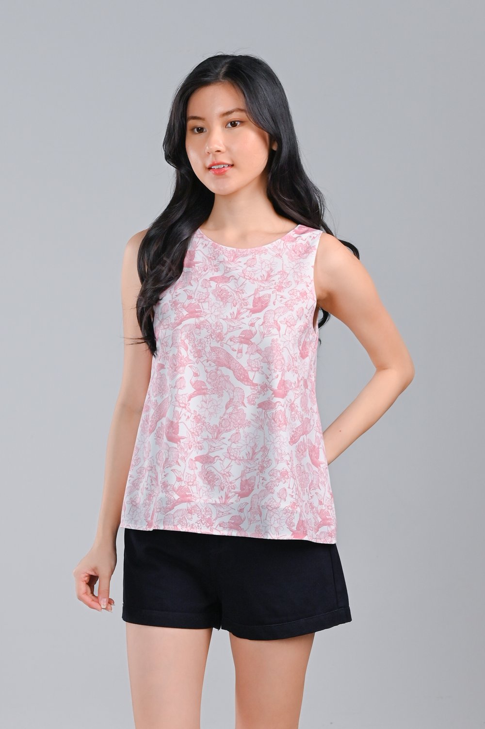 PINK FEATHERED TALES TWO-WAY TOP