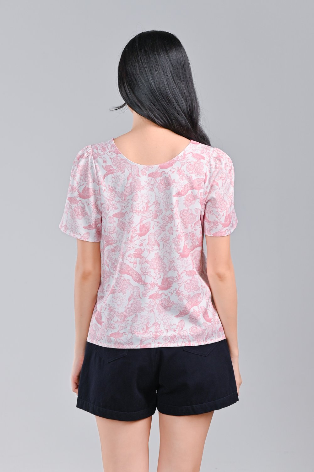 PINK FEATHERED TALES SLEEVED TOP