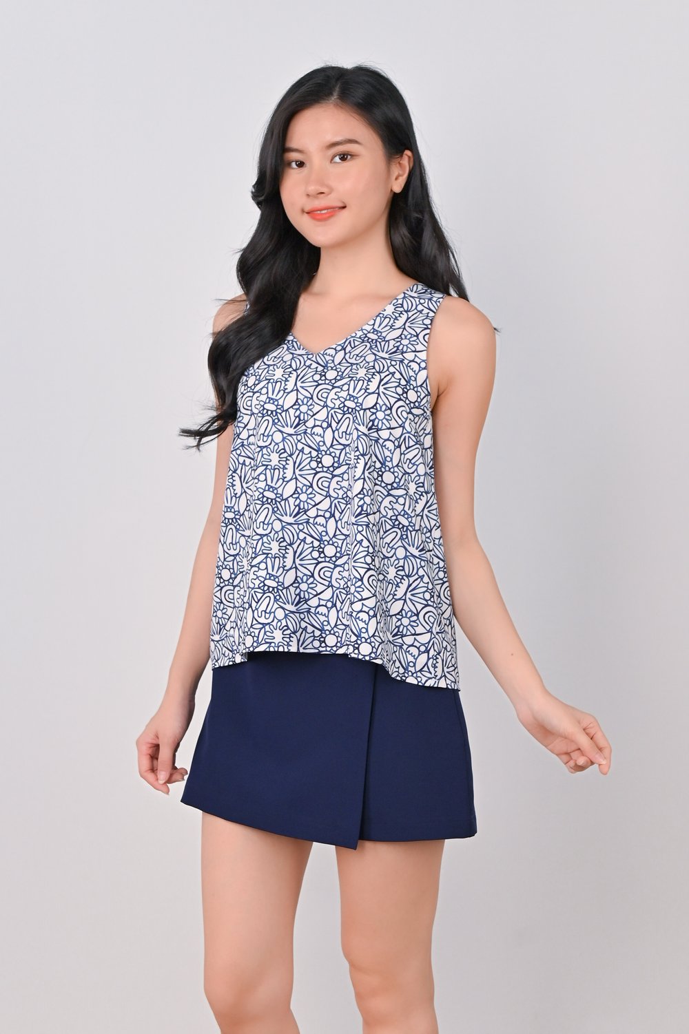 SUNFLOWER DOODLES TWO-WAY TOP