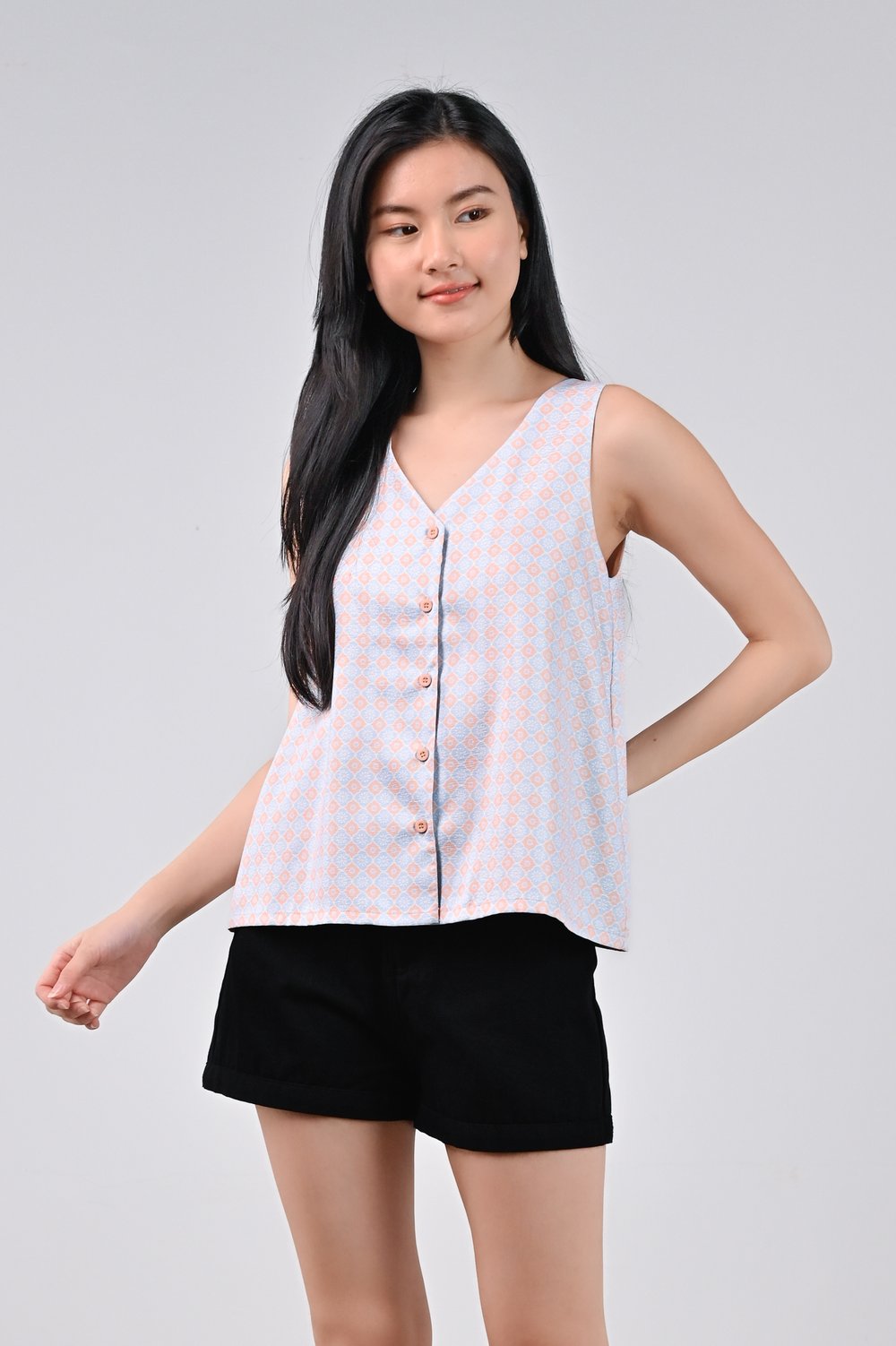 PASTEL TILES BUTTON TWO-WAY TOP