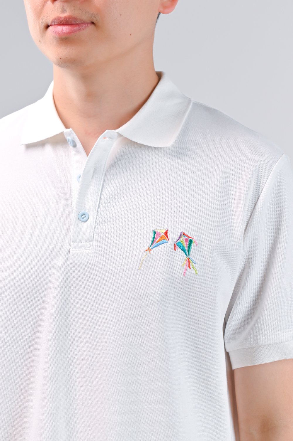 KOLORFUL KITES WHITE POLO SHIRT