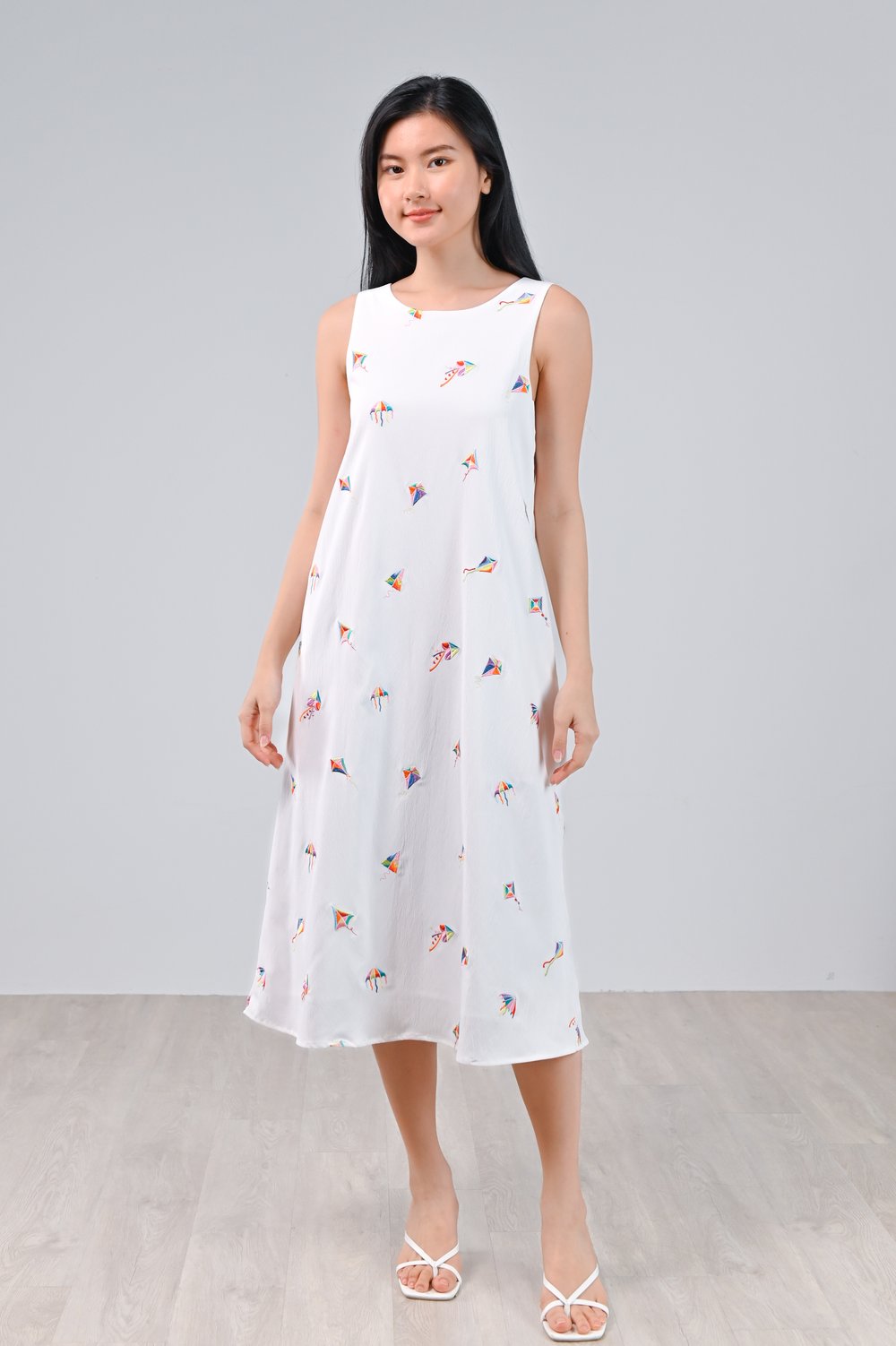 KOLORFUL KITES EMB. TWO-WAY MIDI DRESS