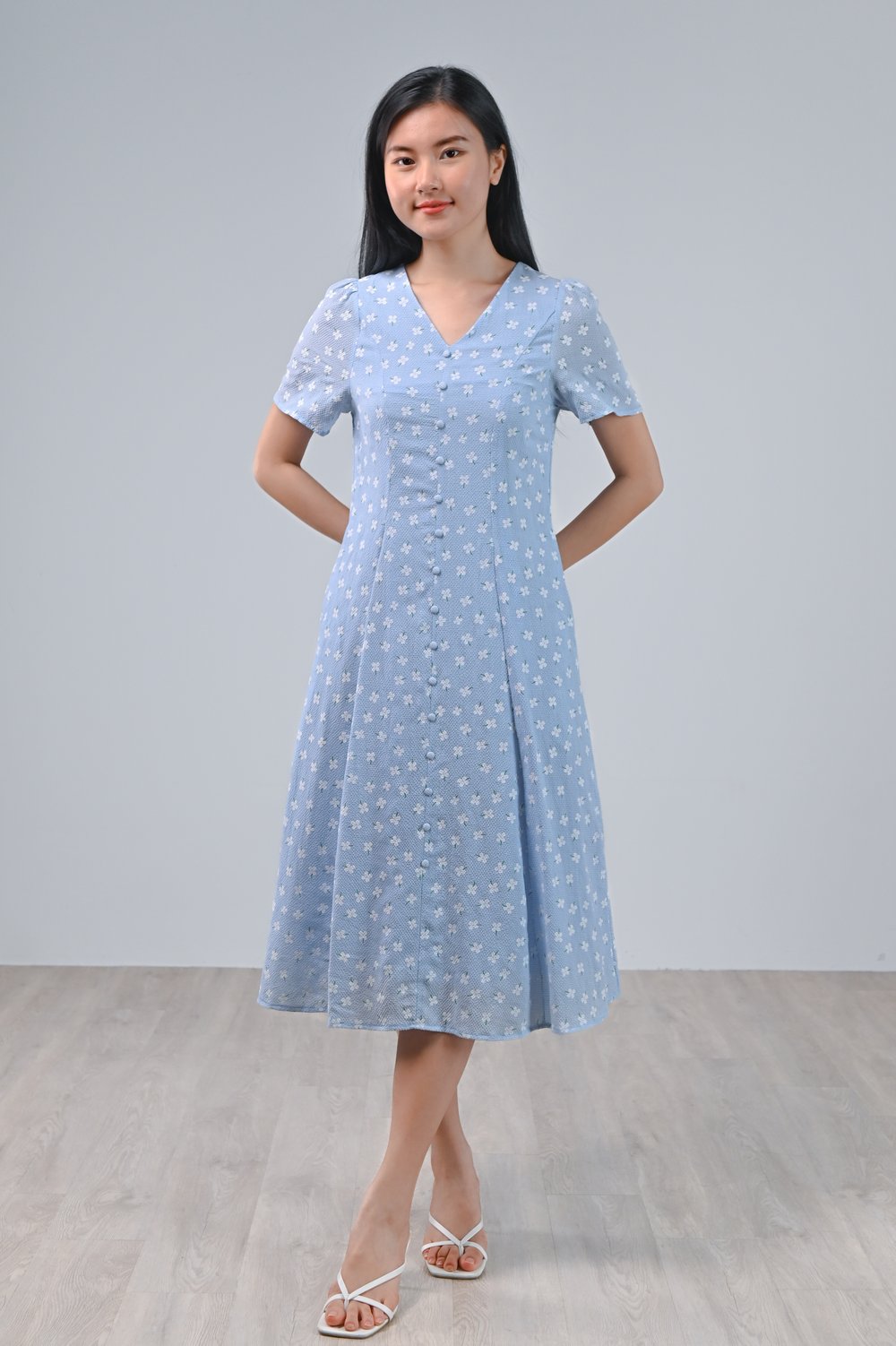 RUNA MINI GINGHAM FLOWER DRESS
