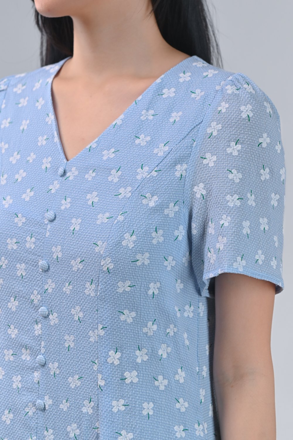 RUNA MINI GINGHAM FLOWER DRESS