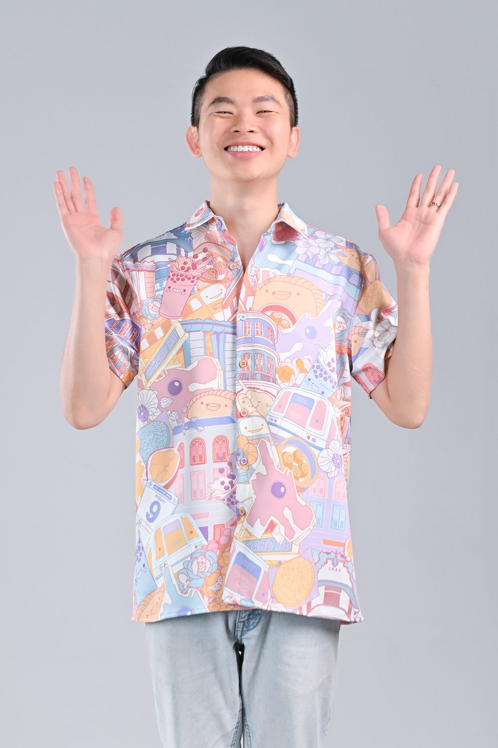 VIBRANT SUNNY ISLAND MEN’S SHIRT