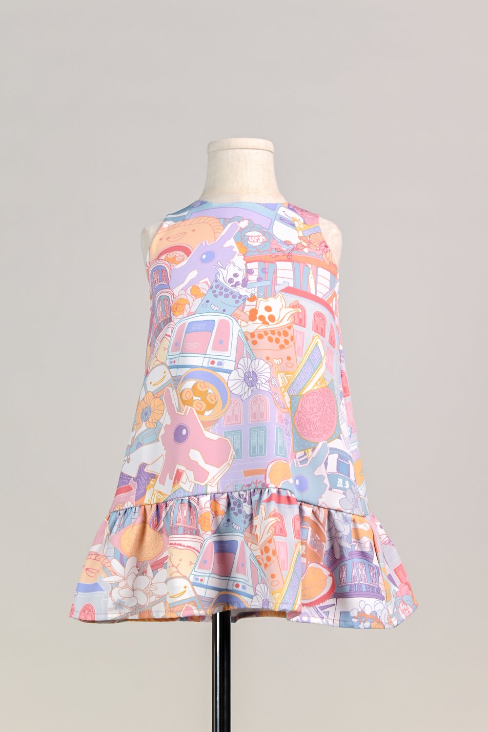 VIBRANT SUNNY ISLAND KIDS’ DRESS