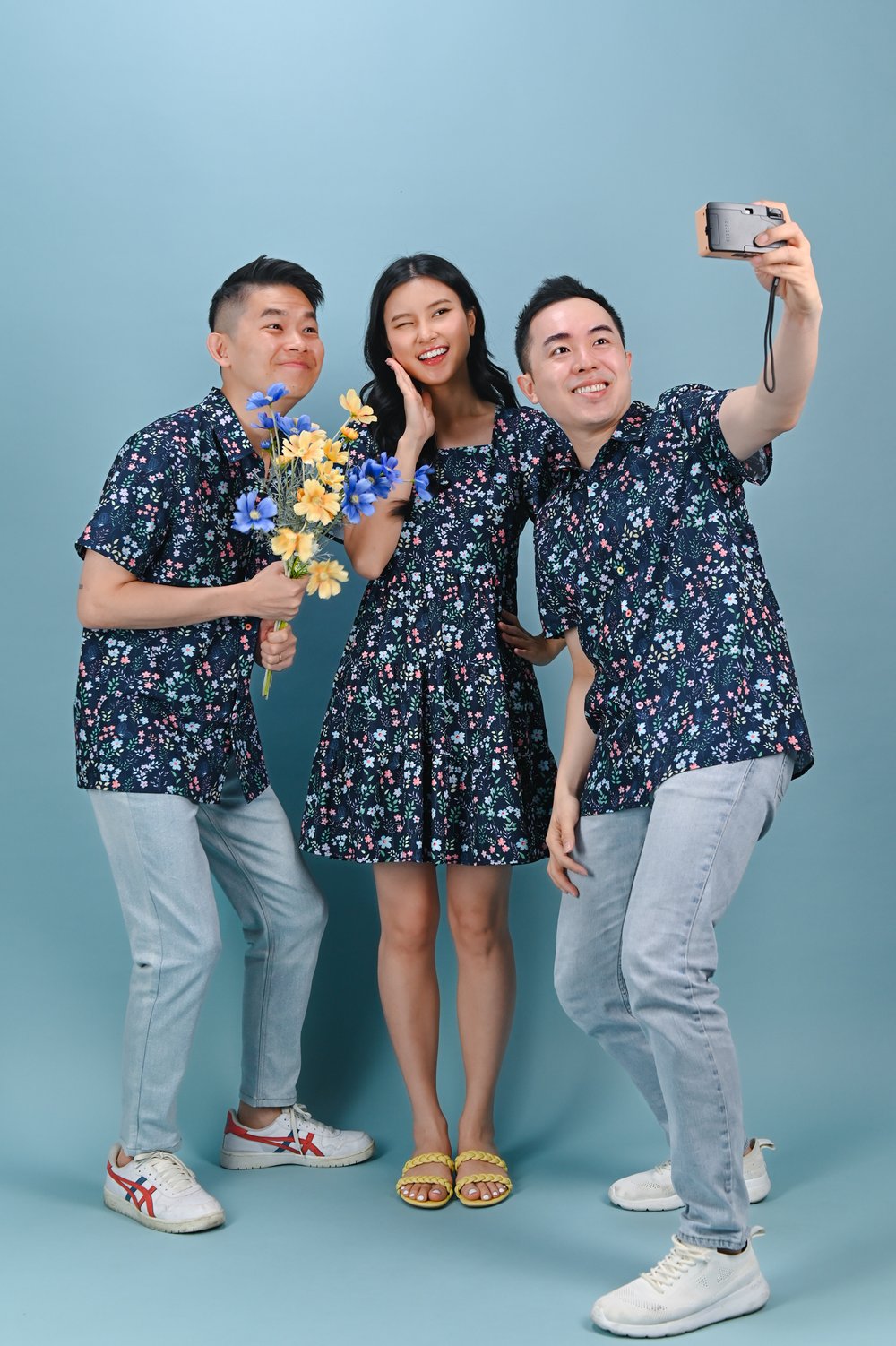 IVY LIT FLORAL SQUARE-NECK BABYDOLL DRESS