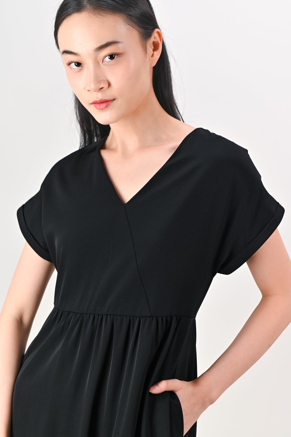 ISOLDE MOD KIMONO DRESS IN BLACK