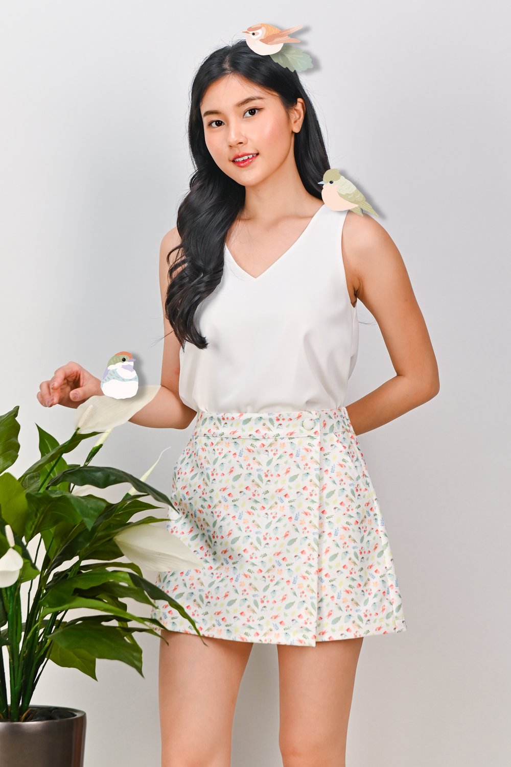 FRIENDS OF THE FOREST ELASTIC-BACK SKORTS