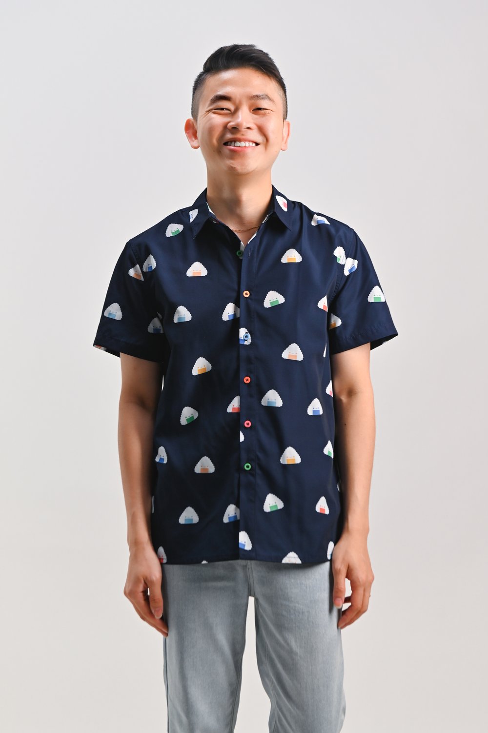 OISHI ONIGIRI NAVY MEN’S SHIRT