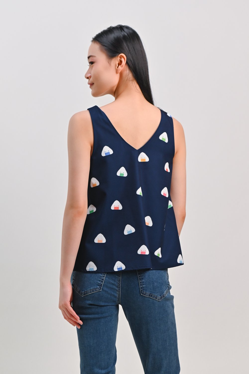 OISHI ONIGIRI NAVY TWO-WAY TOP