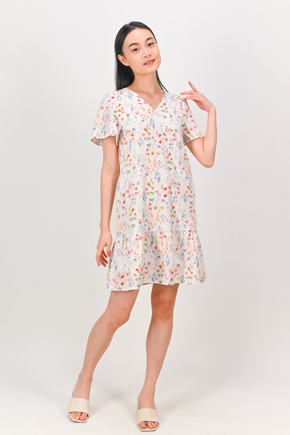 EDEN ERA SLEEVED DROPWAIST DRESS