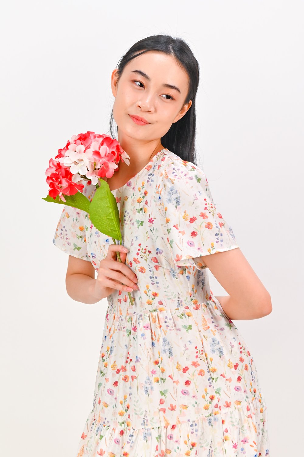 EDEN ERA SLEEVED TIERED MIDAXI DRESS