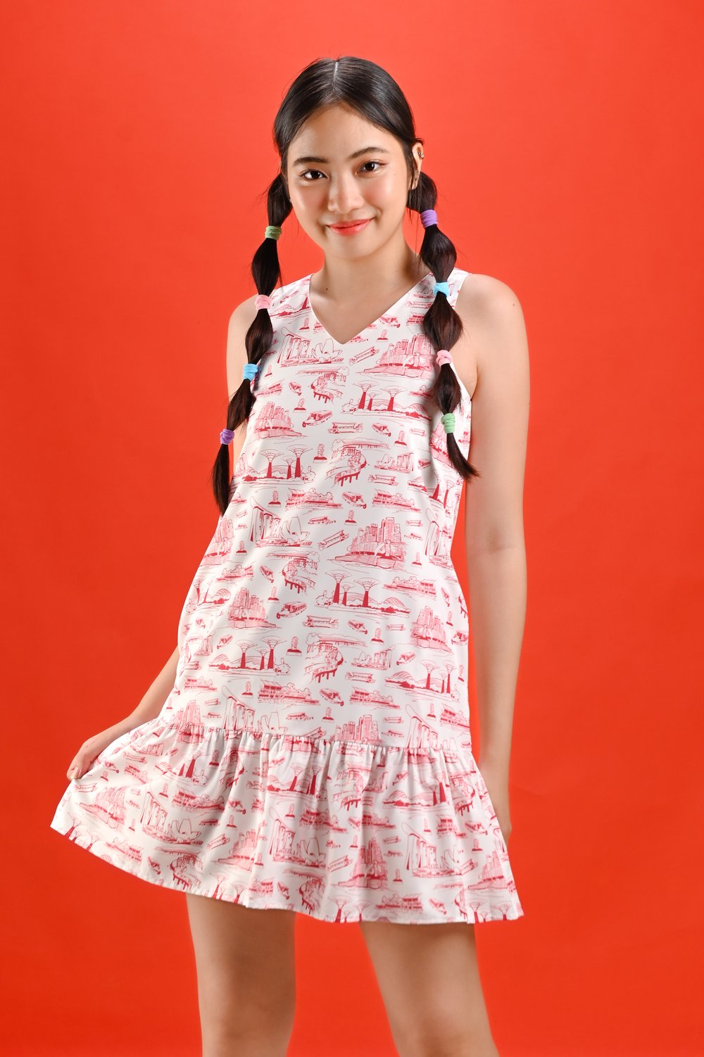 ISLAND CITY SLEEVELESS DROPWAIST DRESS