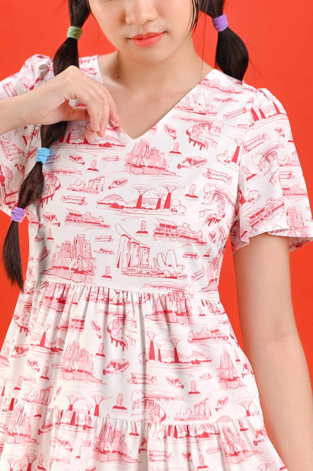 ISLAND CITY SLEEVED BABYDOLL DRESS