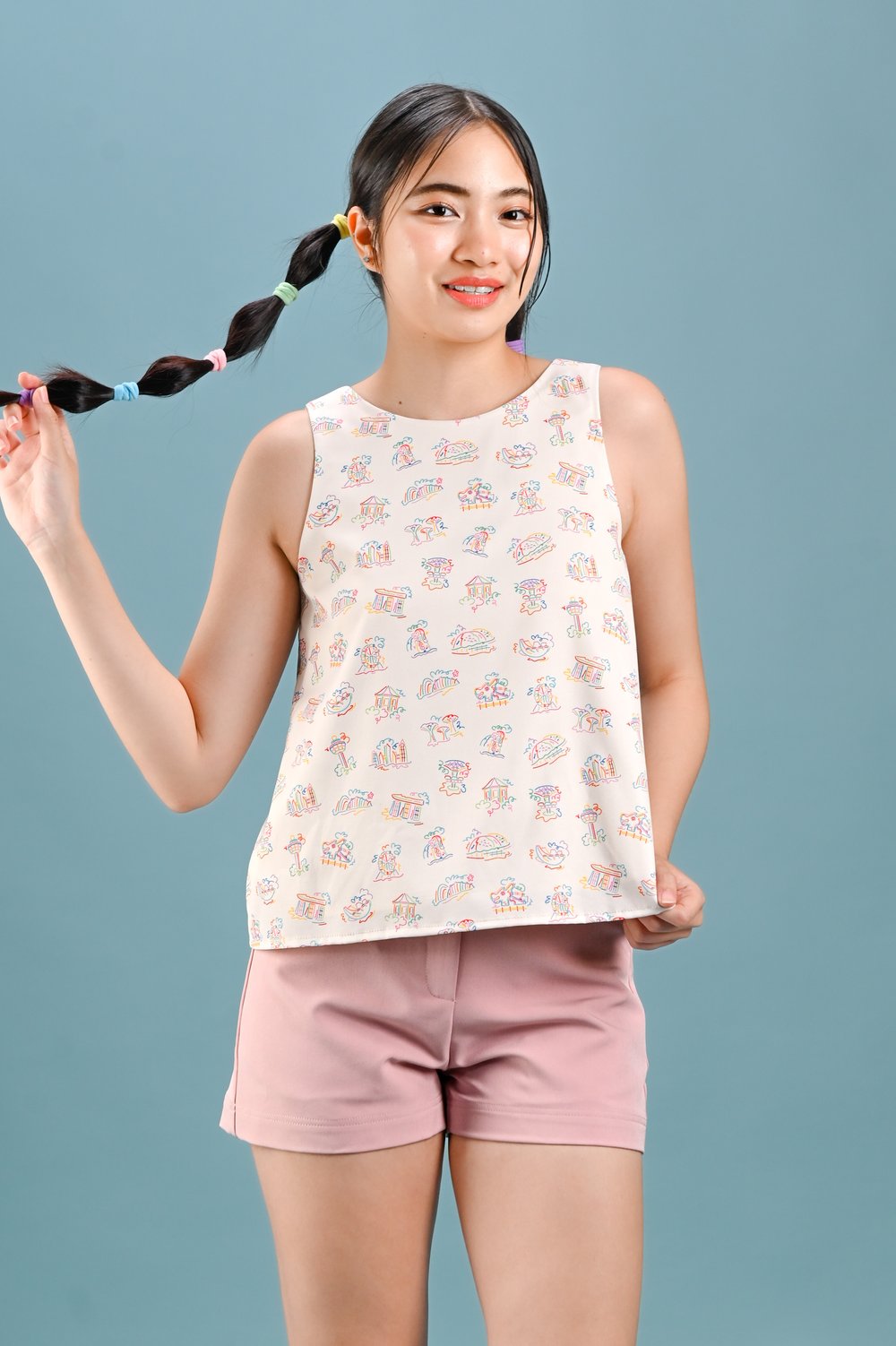 CITY OF DREAMS CREAM TWO-WAY TOP