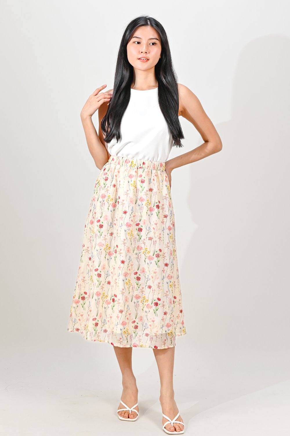 RETURNER FLORAL MIDI SKIRT