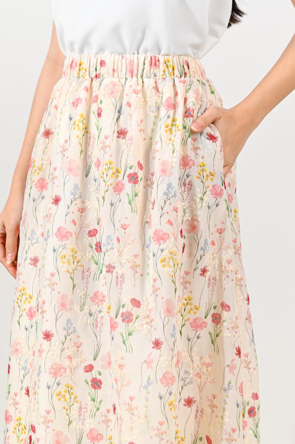 RETURNER FLORAL MIDI SKIRT