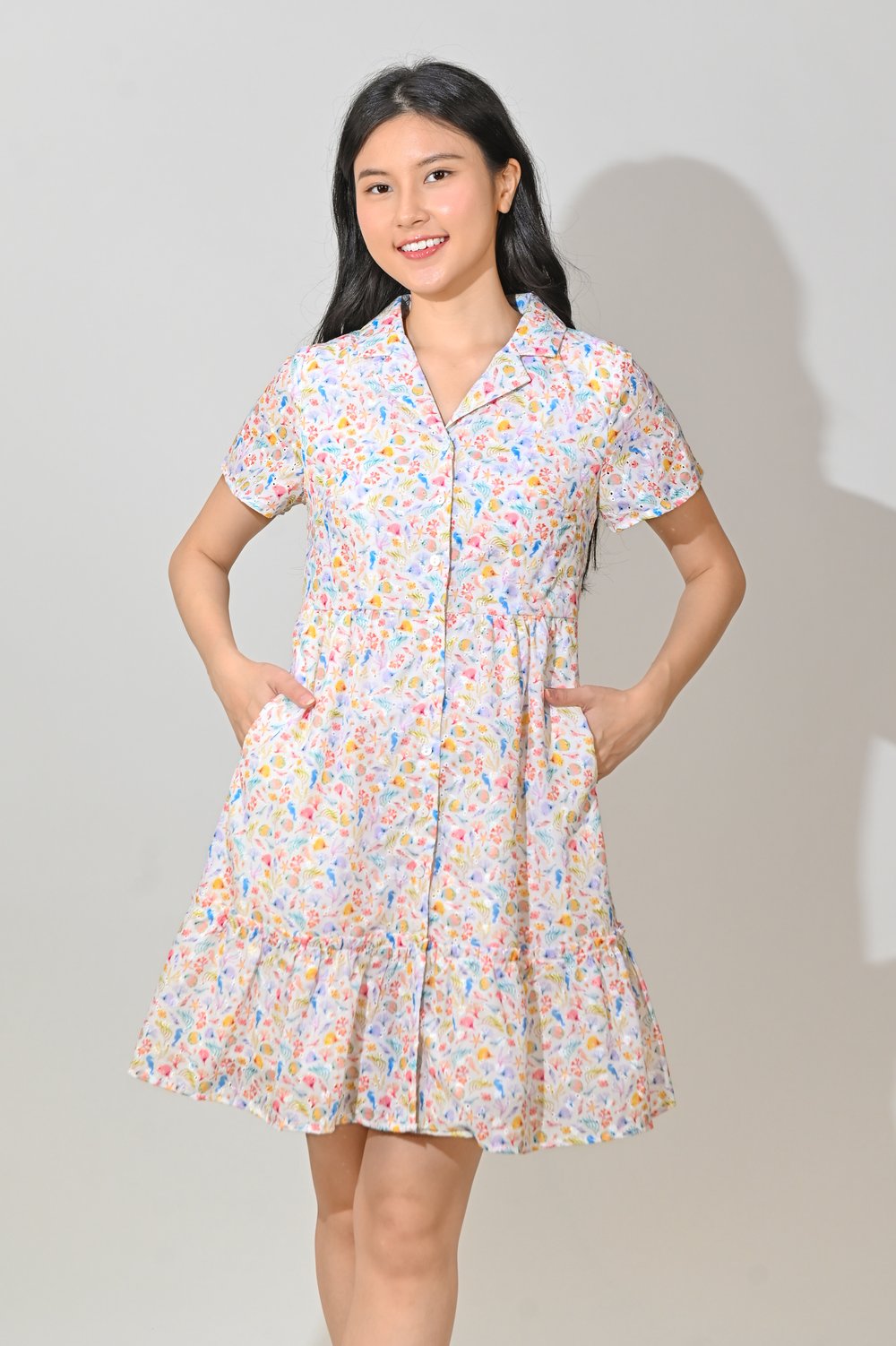 NAUTI CREW CAMP-COLLAR SHIRT-DRESS