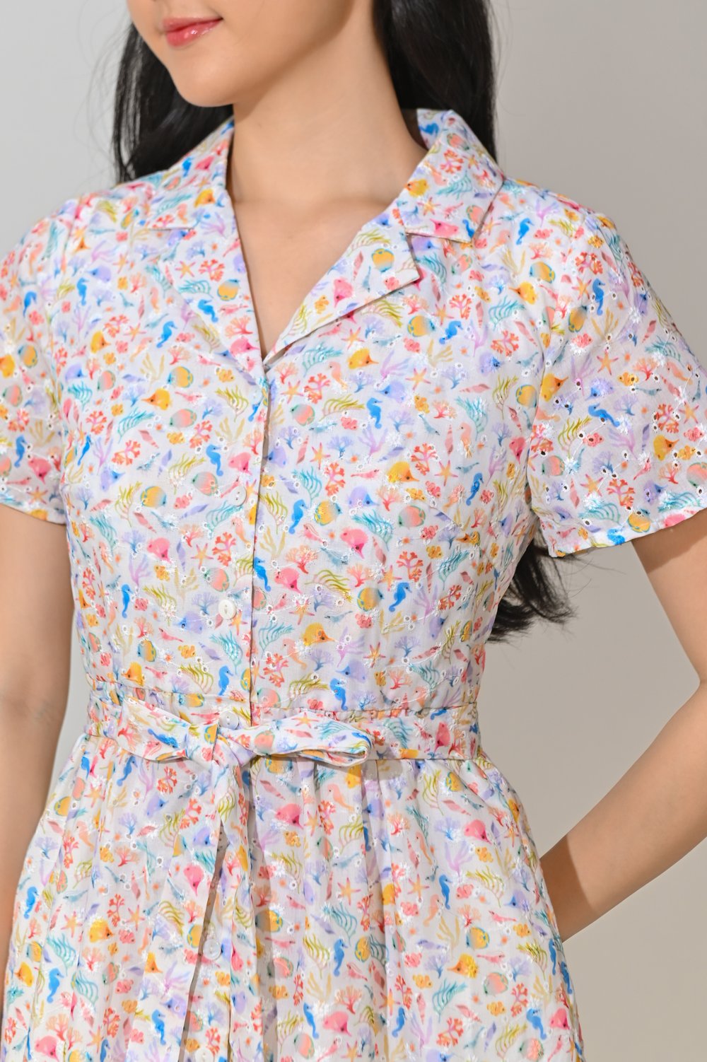 NAUTI CREW CAMP-COLLAR SHIRT-DRESS