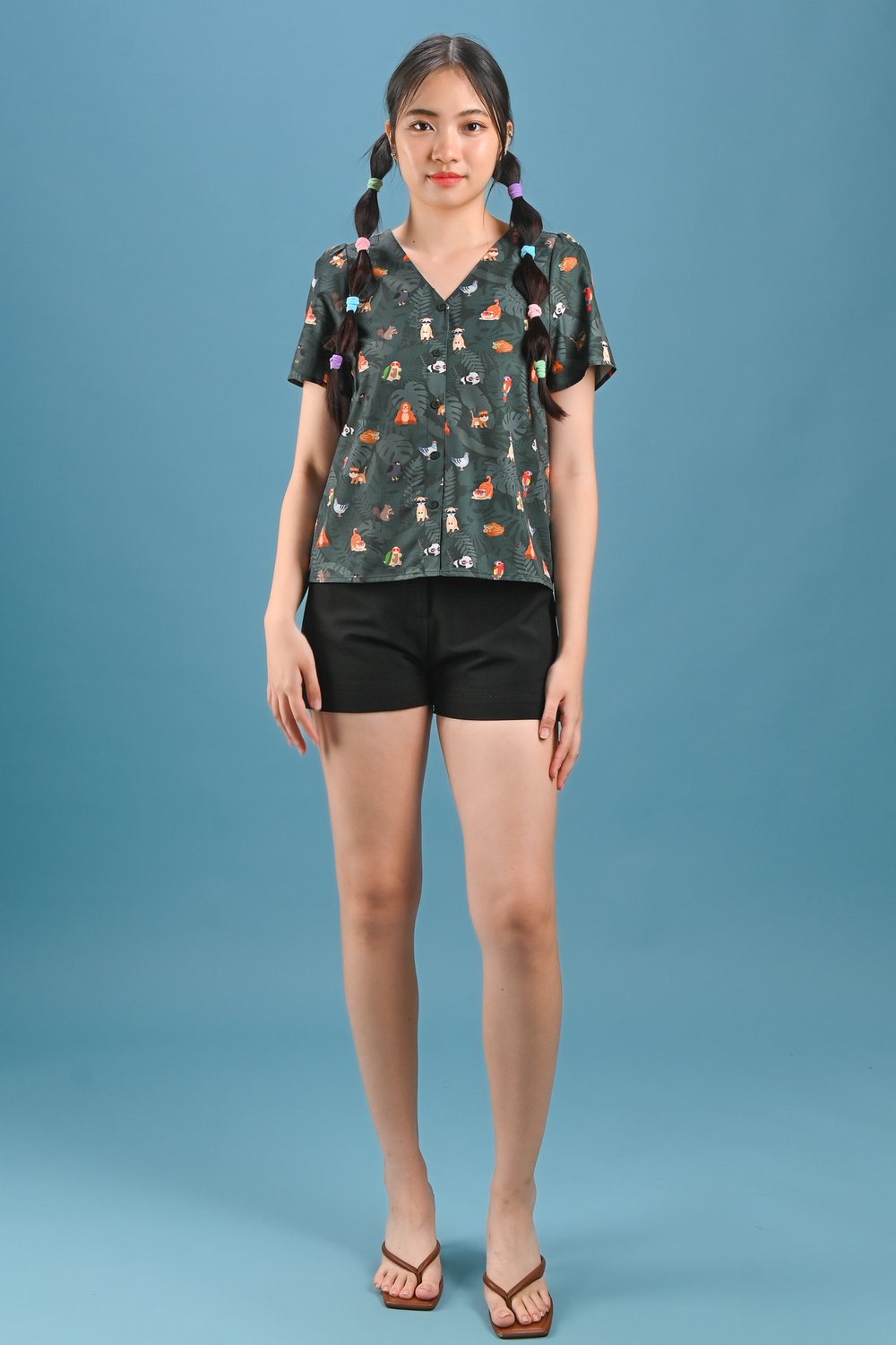 SG ZOOPERSTARS SLEEVED BUTTON TOP