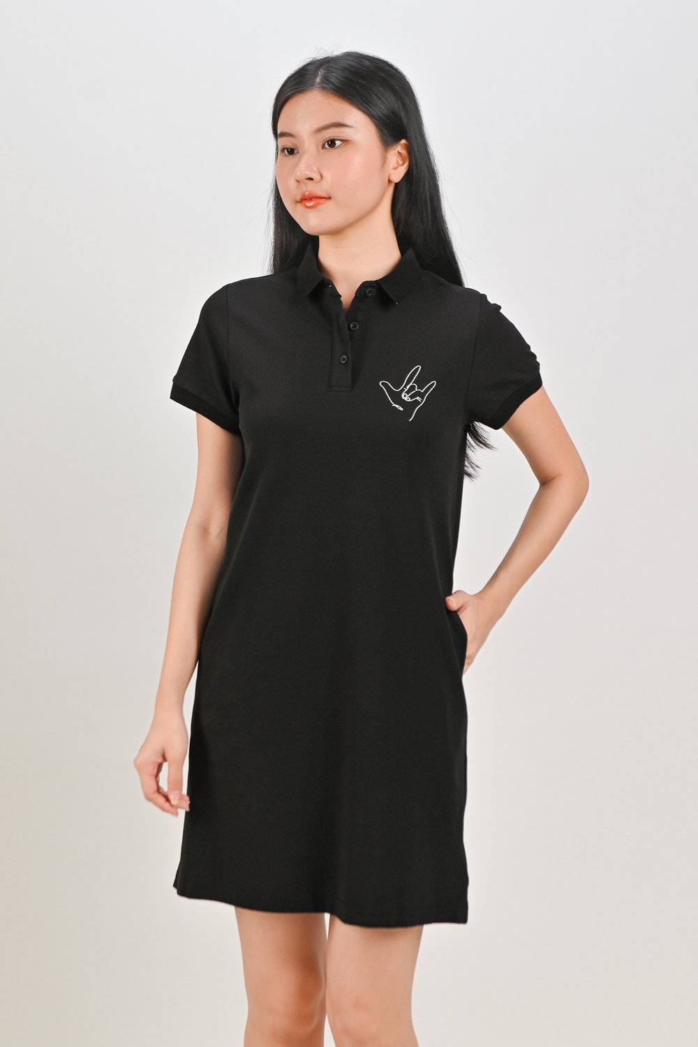 EXTRA-AWE-DINARY BLACK POLO DRESS