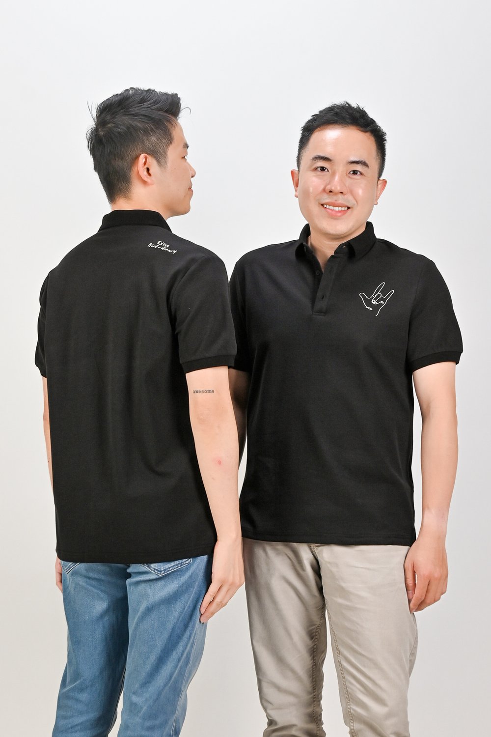 EXTRA-AWE-DINARY BLACK POLO SHIRT