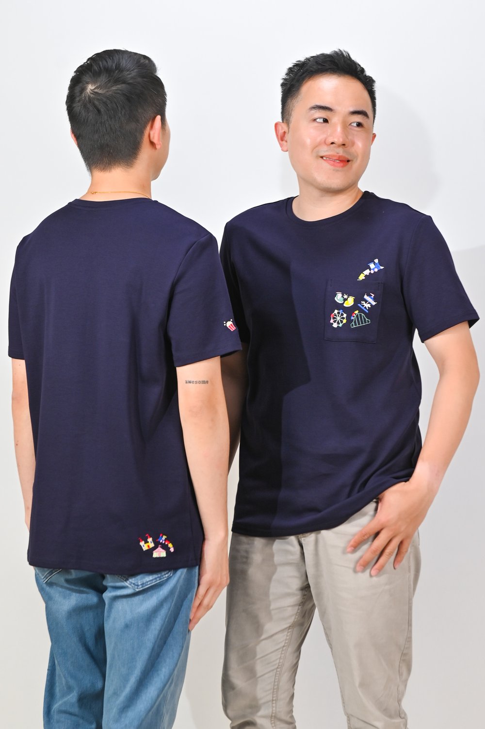 CARNIVAL NAVY EMB. POCKET UNISEX TEE