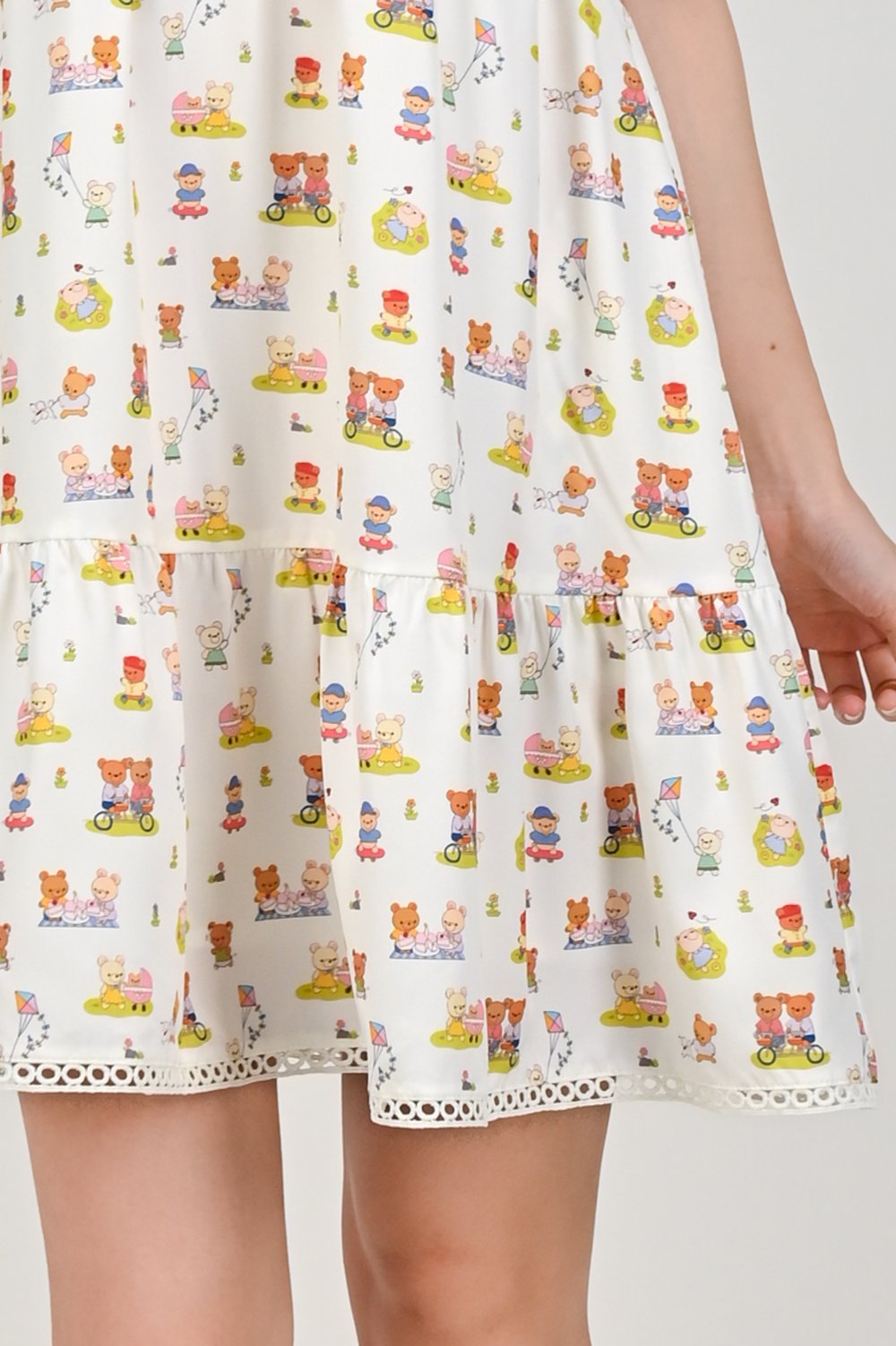 TEDDY PARK LACE-TRIM BABYDOLL DRESS