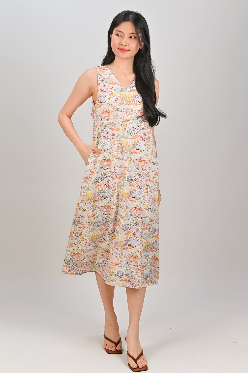 ORANGE COTTAGE TWO-WAY MIDI DRESS