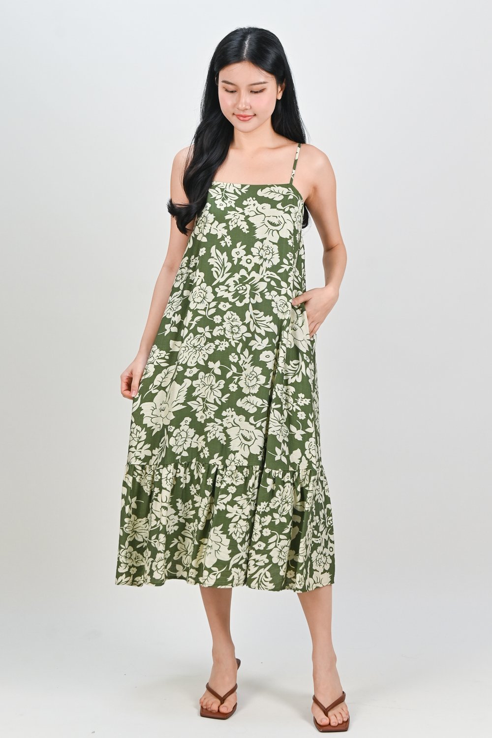 ELIDI RESORT SPAG TENT DRESS IN GREEN