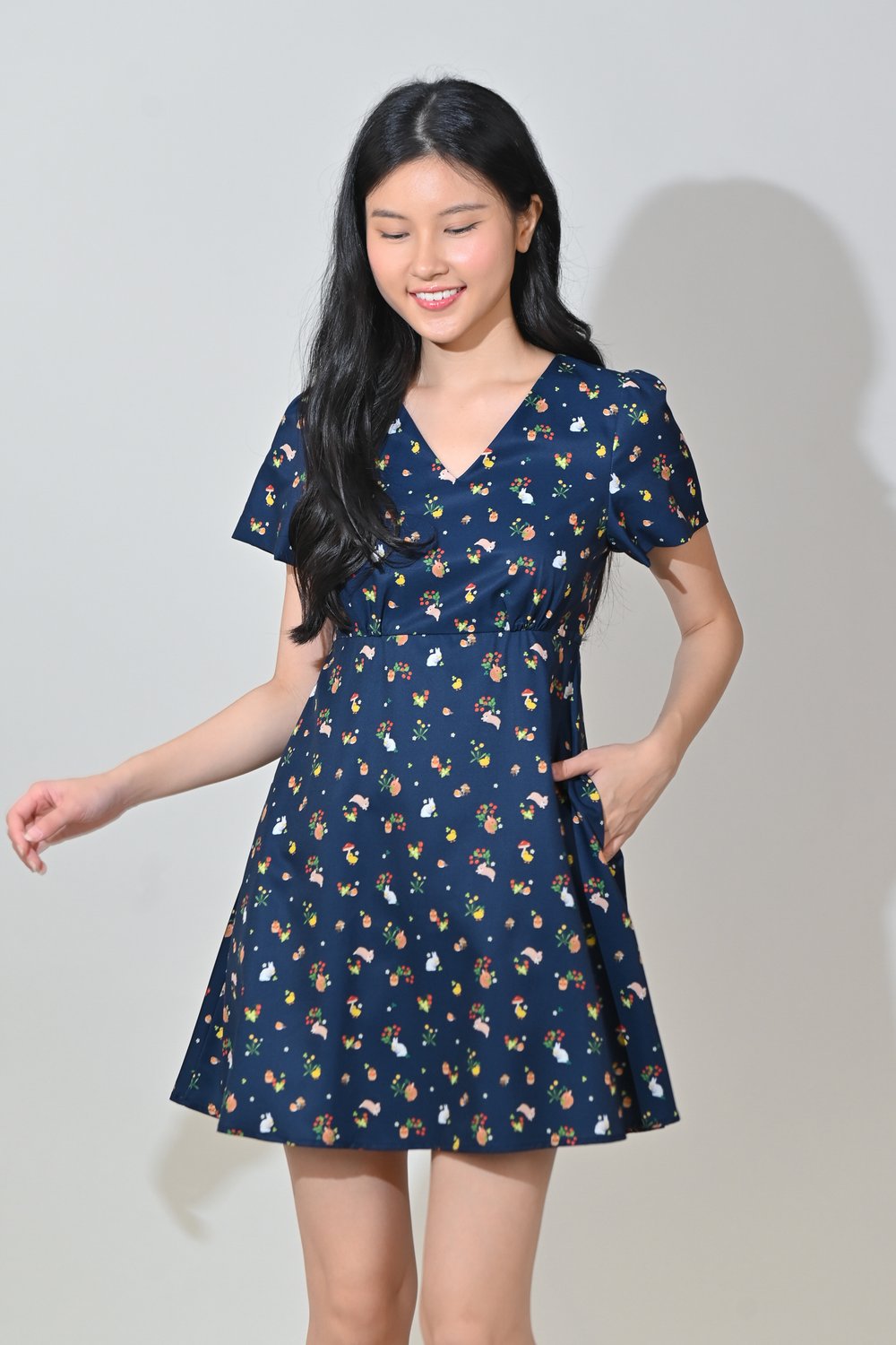 GENTLE GARDENS HIGH-WAIST DRESS-ROMPER