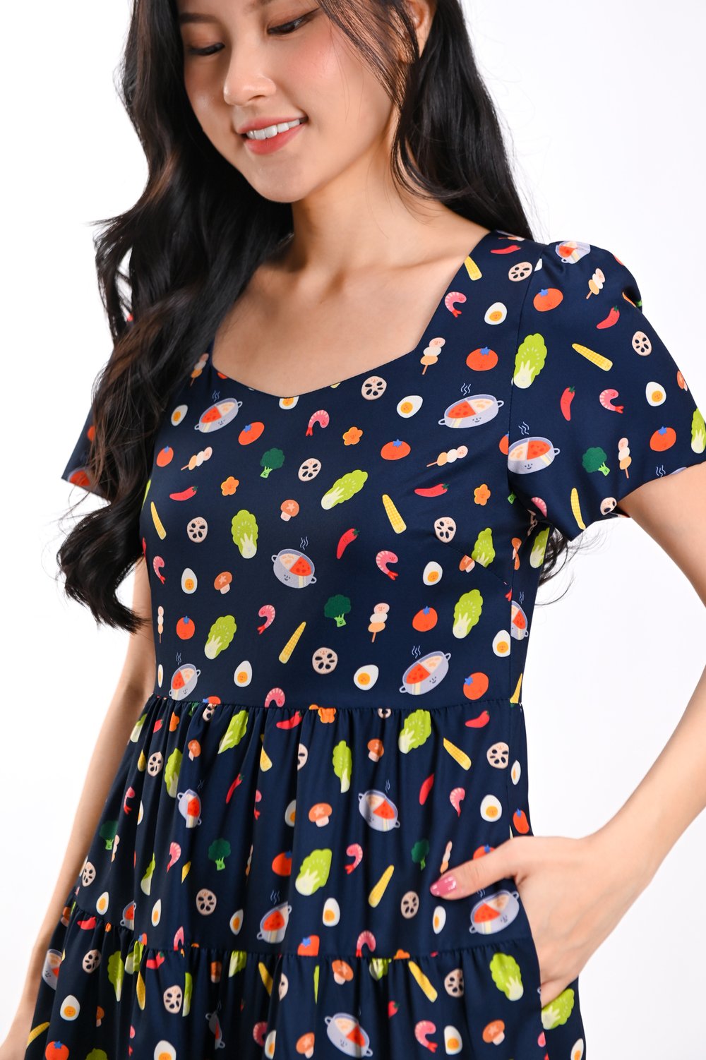 SOUPER HUAT NAVY SWEETHEART BABYDOLL DRESS